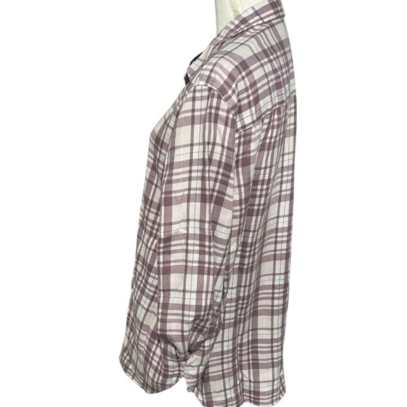 Jach’s Girlfriend NY size XL flannel plaid shirt w/pockets, snap front EUC - Picture 4 of 9